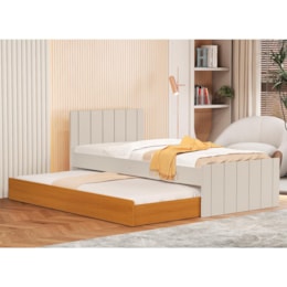 Bicama Sofá Lotus  Areia Fosco/Savana Fosco com Colchões Supreme D33 e D20 - Reller Móveis