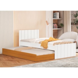 Bicama Sofá Lotus Branco Fosco/Savana Fosco com Colchões Light D33 e Physical D20 - Reller Móveis
