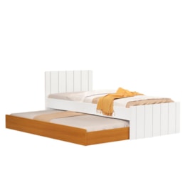 Bicama Sofá Lotus Branco Fosco/Savana Fosco com Colchões Supreme D33 e D20 - Reller Móveis Bicama Sofá Lotus Branco Fosco/Savana Fosco com Colchões Supreme D33 e D20 - Reller Móveis