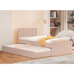 Bicama Sofá Lotus Rosa Fosco com Colchões Light D33 e Physical D20 - Reller Móveis