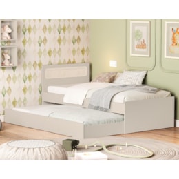 Bicama Sofá Ollie Areia Fosco com Colchões Supreme D33 e D20 - Reller Móveis