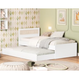 Bicama Sofá Ollie Branco Fosco com Colchões Light D33 e Physical D20 - Reller Móveis 