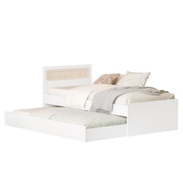 Bicama Sofá Ollie Branco Fosco com Colchões Light D33 e Physical D20 - Reller Móveis 