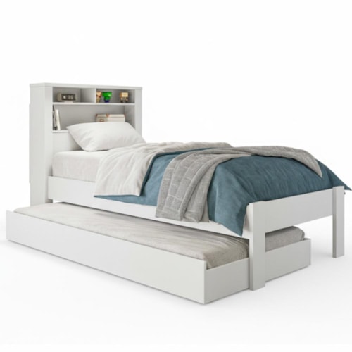 Bicama Solteiro Invicta com Baú Branco - Santos Andirá