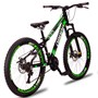 Bicicleta Aro 26 Quadro 13 Dropp Freeride 21 Marchas Câmbio Index Freio a Disco Mecânico Preto/Verde - TRW Bikes 