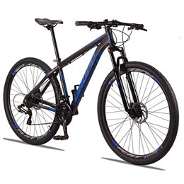 Bicicleta Aro 29 Quadro 15 Dropp SX Comp 24 Marchas Cambio Index Freio a Disco Mecânico Preto/Azul - TRW Bikes