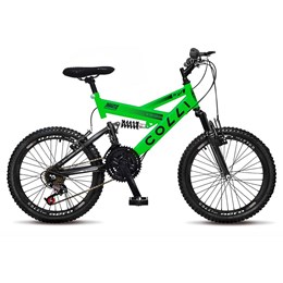Bicicleta GPS Aro 20 Aero 21 Marchas Freios V-Brake em Aço Carbono Verde Neon - Colli Bike