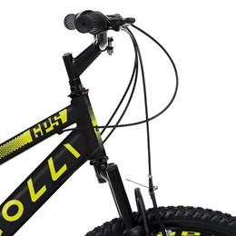 Bicicleta GPS Aro 26 Aero 21 Marchas Freios V-Brake em Aço Carbono Preto/Amarelo Neon - Colli Bike