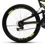 Bicicleta GPS Aro 26 Aero 21 Marchas Freios V-Brake em Aço Carbono Preto/Amarelo Neon - Colli Bike