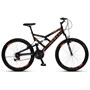 Bicicleta GPS Aro 26 Aero 21 Marchas Freios V-Brake em Aço Carbono Preto/Laranja Neon - Colli Bike