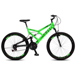 Bicicleta GPS Aro 26 Aero 21 Marchas Freios V-Brake em Aço Carbono Verde Neon - Colli Bike