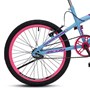 Bicicleta Jully Aro 20 Quadro 20 Aço Carbono Freios V-Brake Guidão Downhill com Cestinha Azul Champanhe - Colli Bike