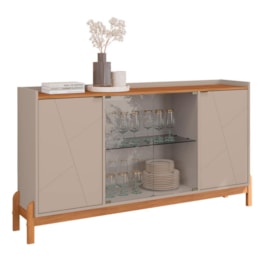 Buffet Aparador Bari 4 Portas Off White/Cedro - Casa D Buffet Aparador Bari 4 Portas Off White/Cedro - Casa D