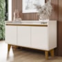 Buffet Aparador Bary 3 Portas Off White/Nature - Móveis Henn 