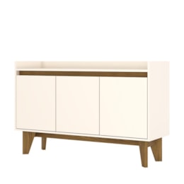 Buffet Aparador Bary 3 Portas Off White/Nature - Móveis Henn  Buffet Aparador Bary 3 Portas Off White/Nature - Móveis Henn