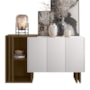 Buffet Aparador Berlim 3 Portas Imbuia/Off White - New Ceval