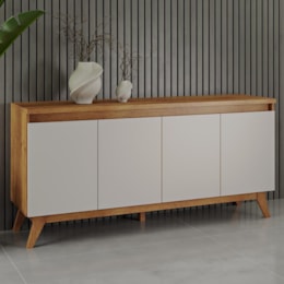Buffet Aparador Flip 4 Portas Mel/Off White - Viero