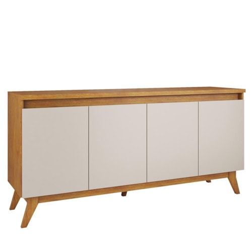 Buffet Aparador Flip 4 Portas Mel/Off White - Viero