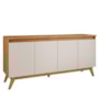 Buffet Aparador Flip 4 Portas Mel/Off White - Viero