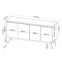 Buffet Aparador Flip 4 Portas Mel - Viero