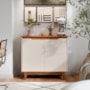 Buffet Aparador Flow 2 Portas Off White/Freijó – EJ Móveis
