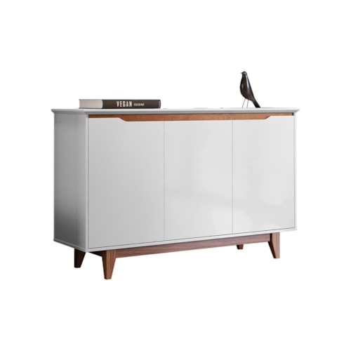 Buffet Aparador Flow 3 Portas Branco – EJ Móveis