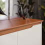Buffet Aparador Flow 3 Portas Off White/Freijó – EJ Móveis