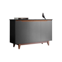 Buffet Aparador Flow 3 Portas Preto – EJ Móveis