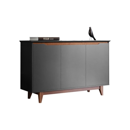 Buffet Aparador Flow 3 Portas Preto – EJ Móveis