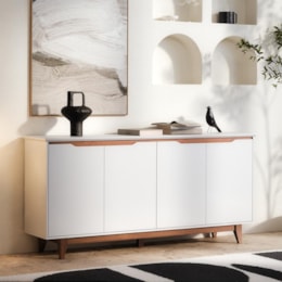 Buffet Aparador Flow 4 Portas Branco – EJ Móveis