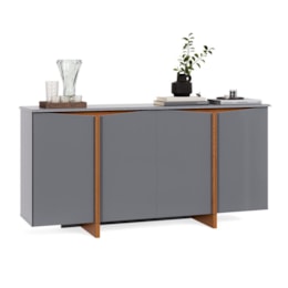 Buffet Aparador Flow Sense 4 Portas Cinza – EJ Móveis