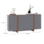 Buffet Aparador Flow Sense 4 Portas Cinza – EJ Móveis