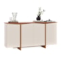 Buffet Aparador Flow Sense 4 Portas Off White/Freijó – EJ Móveis