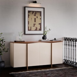 Buffet Aparador Flow Sense 4 Portas Off White/Freijó – EJ Móveis