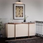 Buffet Aparador Flow Sense 4 Portas Off White/Freijó – EJ Móveis