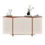 Buffet Aparador Flow Sense 4 Portas Off White/Freijó – EJ Móveis