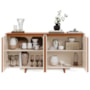 Buffet Aparador Flow Sense 4 Portas Off White/Freijó – EJ Móveis
