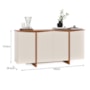 Buffet Aparador Flow Sense 4 Portas Off White/Freijó – EJ Móveis