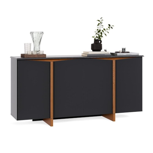 Buffet Aparador Flow Sense 4 Portas Preto – EJ Móveis