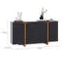 Buffet Aparador Flow Sense 4 Portas Preto – EJ Móveis