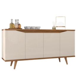 Buffet Aparador Grace 4 Portas Off White/Cedro - Casa D Buffet Aparador Grace 4 Portas Off White/Cedro - Casa D