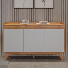 Buffet Aparador Ibiza 3 Portas Mel/Off White - Viero