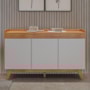 Buffet Aparador Ibiza 3 Portas Mel/Off White - Viero