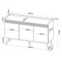 Buffet Aparador Ibiza 3 Portas Mel/Off White - Viero