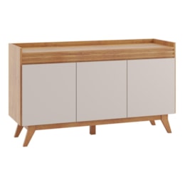Buffet Aparador Ibiza 3 Portas Mel/Off White - Viero Buffet Aparador Ibiza 3 Portas Mel/Off White - Viero