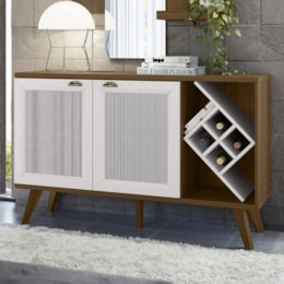 Buffet Aparador Isis 2 Portas Imbuia/Off White com Adega - New Ceval