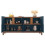 Buffet Aparador Lizz 170cm 4 Portas Azul Cobalto/Cedro - Casa D