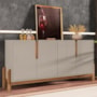 Buffet Aparador Lizz 170cm 4 Portas Off White/Cedro - Casa D