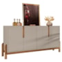 Buffet Aparador Lizz 170cm 4 Portas Off White/Cedro - Casa D