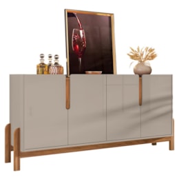 Buffet Aparador Lizz 170cm 4 Portas Off White/Cedro - Casa D Buffet Aparador Lizz 170cm 4 Portas Off White/Cedro - Casa D